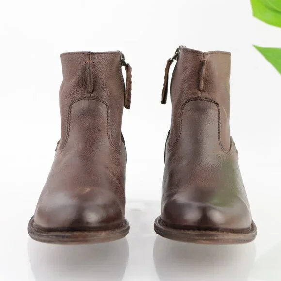 Frye Womens Diana Stitch Boots Size 6 Brown Leather Western Booties Block Heel - Picture 2 of 14